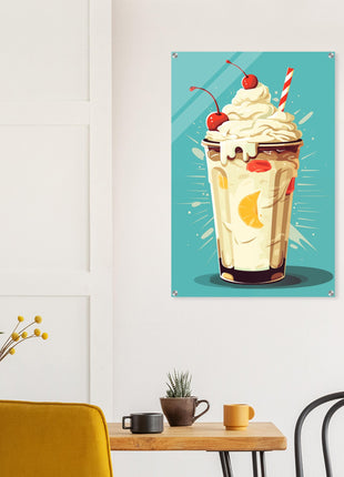 Retrol milkshake kitchen poster