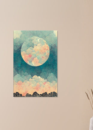 Moon with orange hue poster