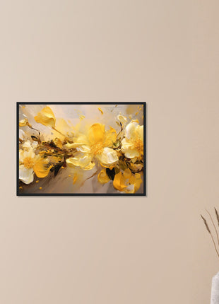 Yellow flower paint explosion poster