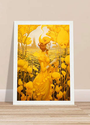 Yellow surrealistic poster