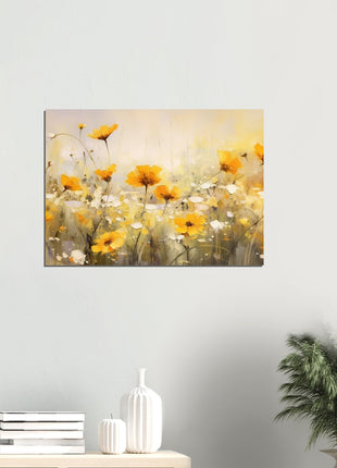 Yellow field of flowers poster