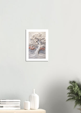 Sculpted Serenity: Majestic 3D White Tree Poster