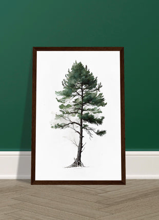 Minimalist serene pine tree poster