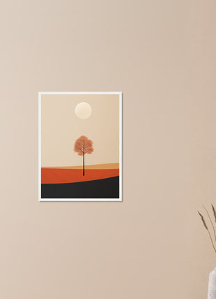 Fall sun landscape poster