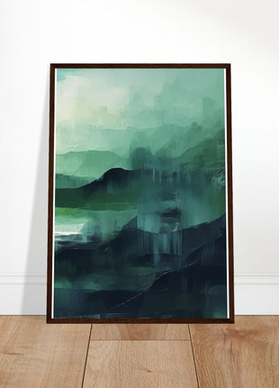 Green abstract sunrise landscape poster (part 3 of 3)