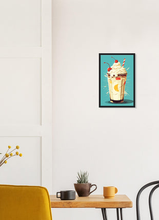 Retrol milkshake kitchen poster