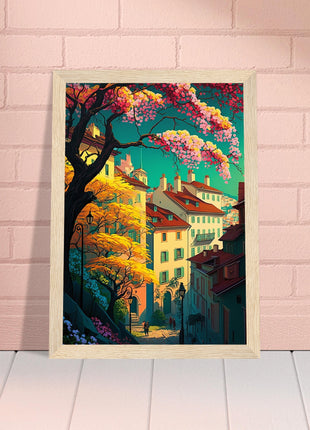 Colorful Town In Spring Poster