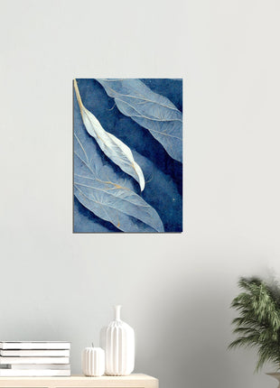 Blue abstract leafs poster