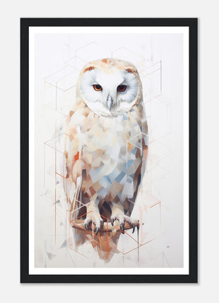 Geomagical Owl Poster : A Captivating Blend of Geometry and Nature