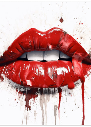 Red painted lips poster