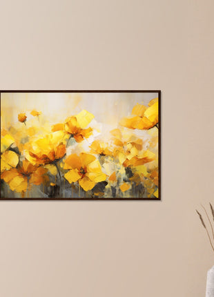 Yellow painted flowers poster