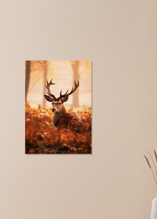 Deer in fall woods poster