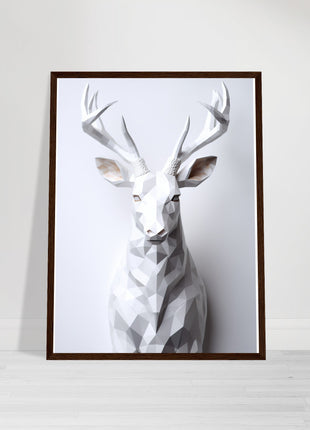 Geometric 3D deer poster