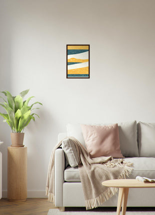 Abstracte bergposter - Premium mat papier houten ingelijste poster