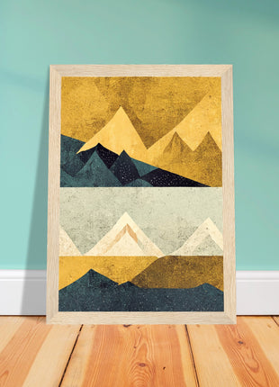 Abstract Mountain Poster - Yellow tones