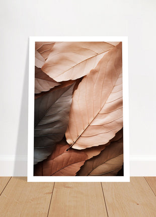 Brown tone fall leaves poster