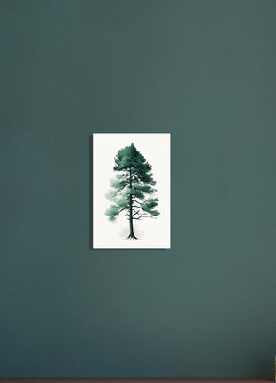 Minimalist tree on white background poster