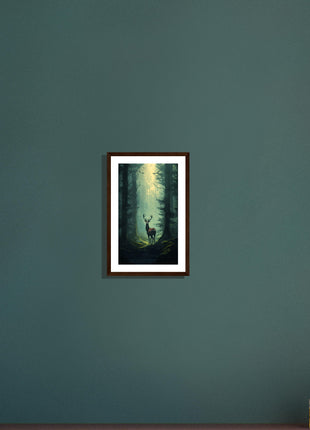 Deer in the woods poster