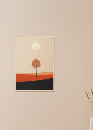 Fall sun landscape poster