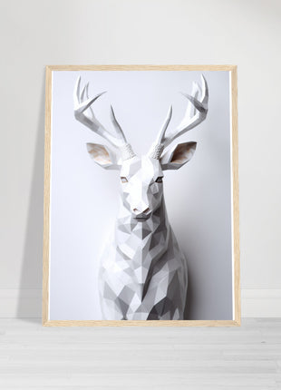 Geometric 3D deer poster