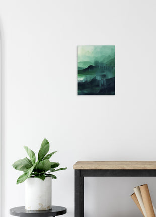 Green abstract sunrise landscape poster (part 3 of 3)