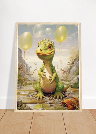 Dino & dino egg balloons poster