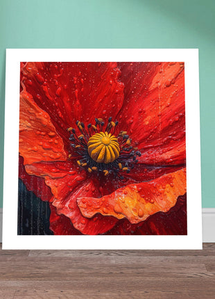 Bold Red Poppy Close-Up Art Print