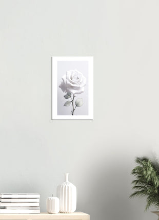 White rose photograph poster