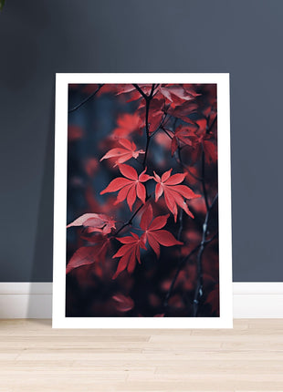 Red leaves in fall poster