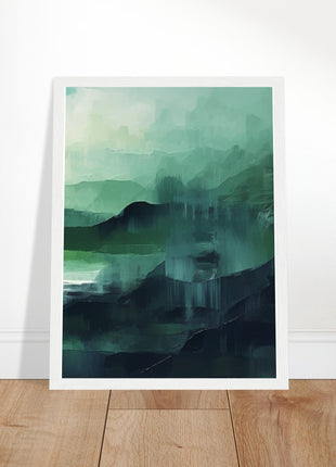 Green abstract sunrise landscape poster (part 3 of 3)