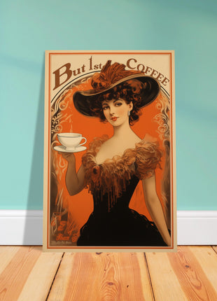 Maar 1e koffie Vintage keukenposter