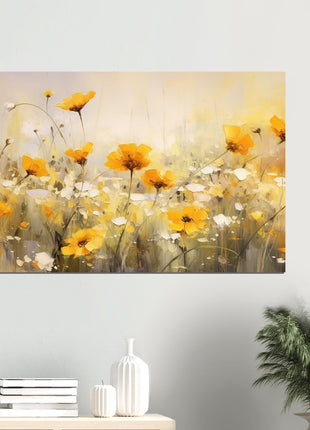 Yellow field of flowers poster