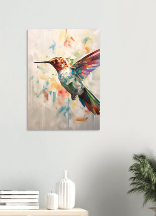 Geometric hummingbird poster