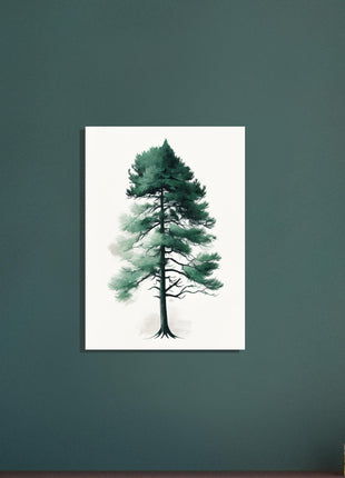 Minimalist tree on white background poster