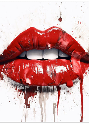 Red painted lips poster