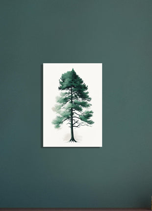 Minimalist tree on white background poster