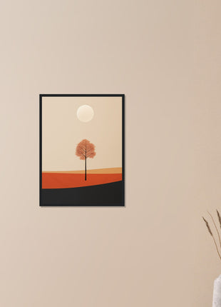 Herfstzon landschap poster