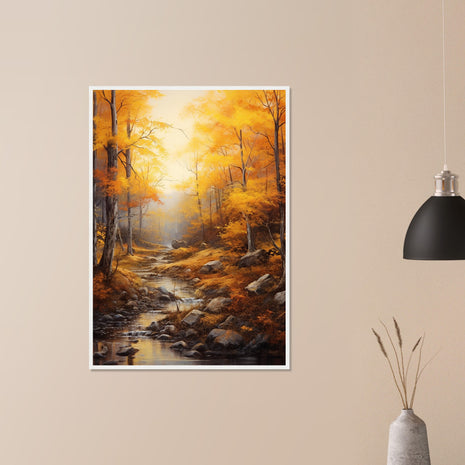 Orange forest in fall poster