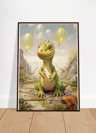 Dino & dino egg balloons poster