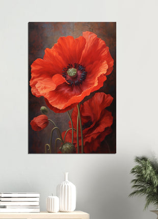 Red poppy flower poster