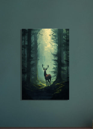 Deer in the woods poster