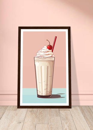 Vintage milkshake kitchen poster