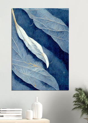 Blue abstract leafs poster