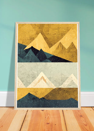 Abstract Mountain Poster - Yellow tones