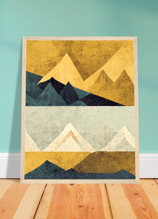 Abstract Mountain Poster - Yellow tones