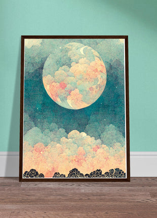 Moon with orange hue poster