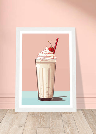 Vintage milkshake kitchen poster