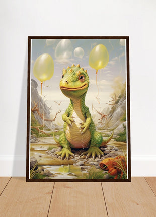 Dino & dino egg balloons poster