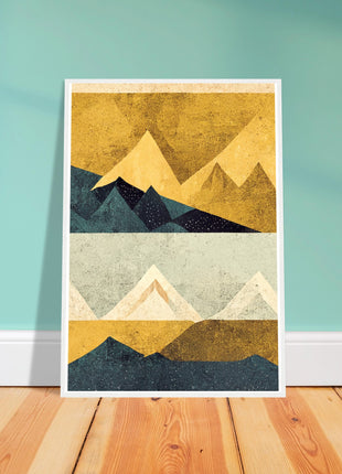 Abstract Mountain Poster - Yellow tones