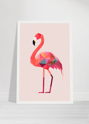 Geometric Flamingo retro poster